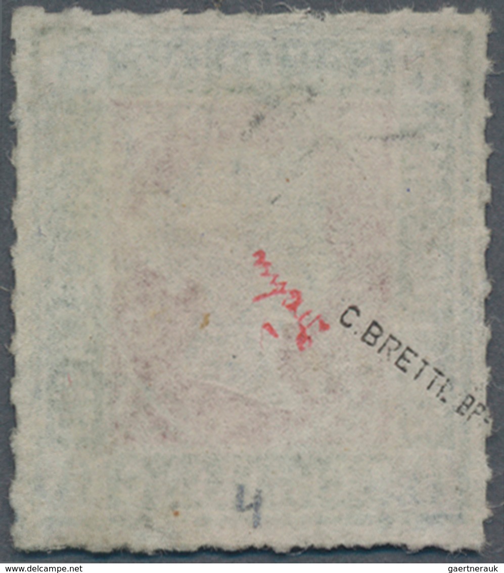 Helgoland - Marken Und Briefe: 1867, 6 S Dunkelgraugrün/ Lilarosa, Durchstochen, Gestempelt Mit Blau - Heligoland
