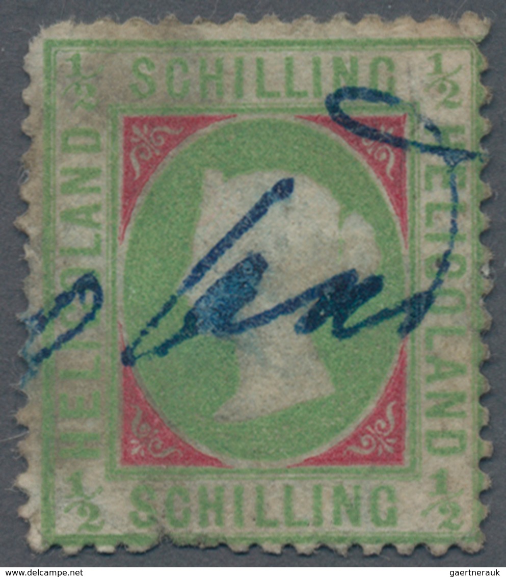 Helgoland - Marken Und Briefe: 1869, ½ S Blaugrün/dunkelkarmin Gezähnt (Papier Ohne Struktur), Mit B - Heligoland