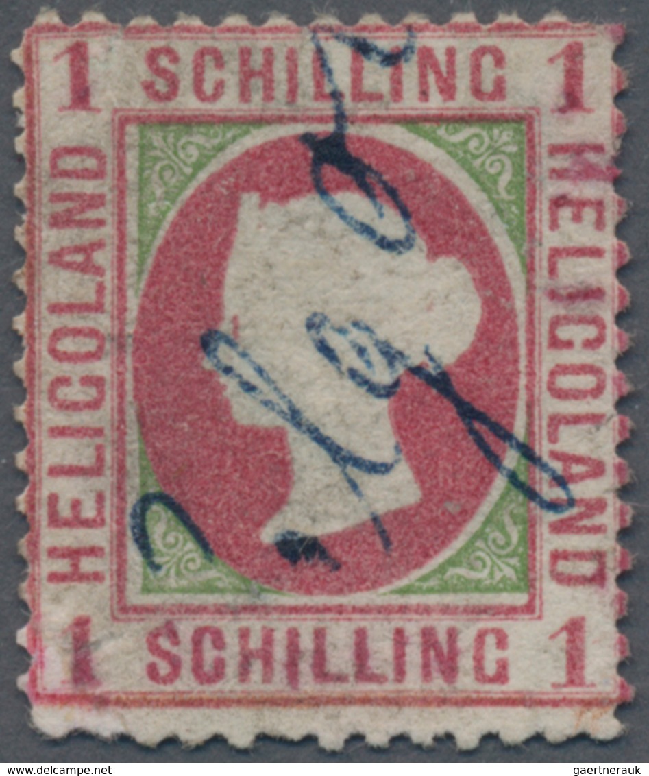 Helgoland - Marken Und Briefe: 1871, 1 S Karmin/gelblichgrün, Gezähnt, Mit Blauer Handschriftlicher - Heligoland