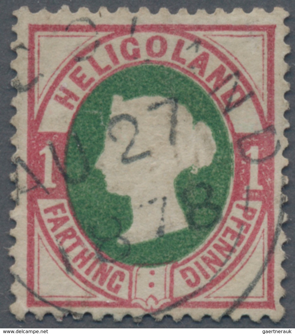 Helgoland - Marken Und Briefe: 1875, Viktoria 1 F / 1 Pf. Lilakarmin/(dunkel)grün Ovalausgabe Mit Ru - Heligoland