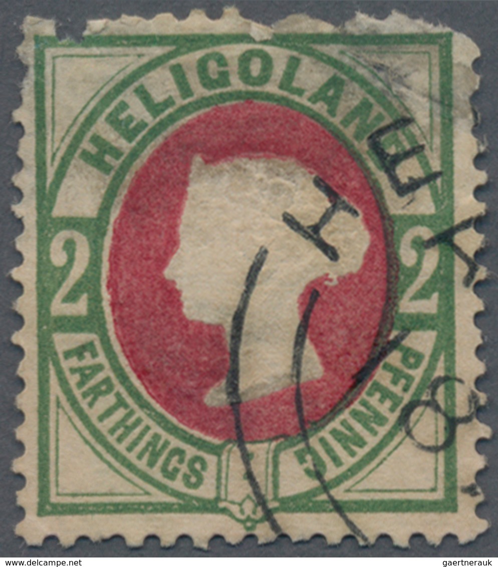 Helgoland - Marken Und Briefe: 1875, 2 Pf./2 F. Grün/lilakarmin Mit Rundstempel Type II "HE(LIGOLAND - Heligoland