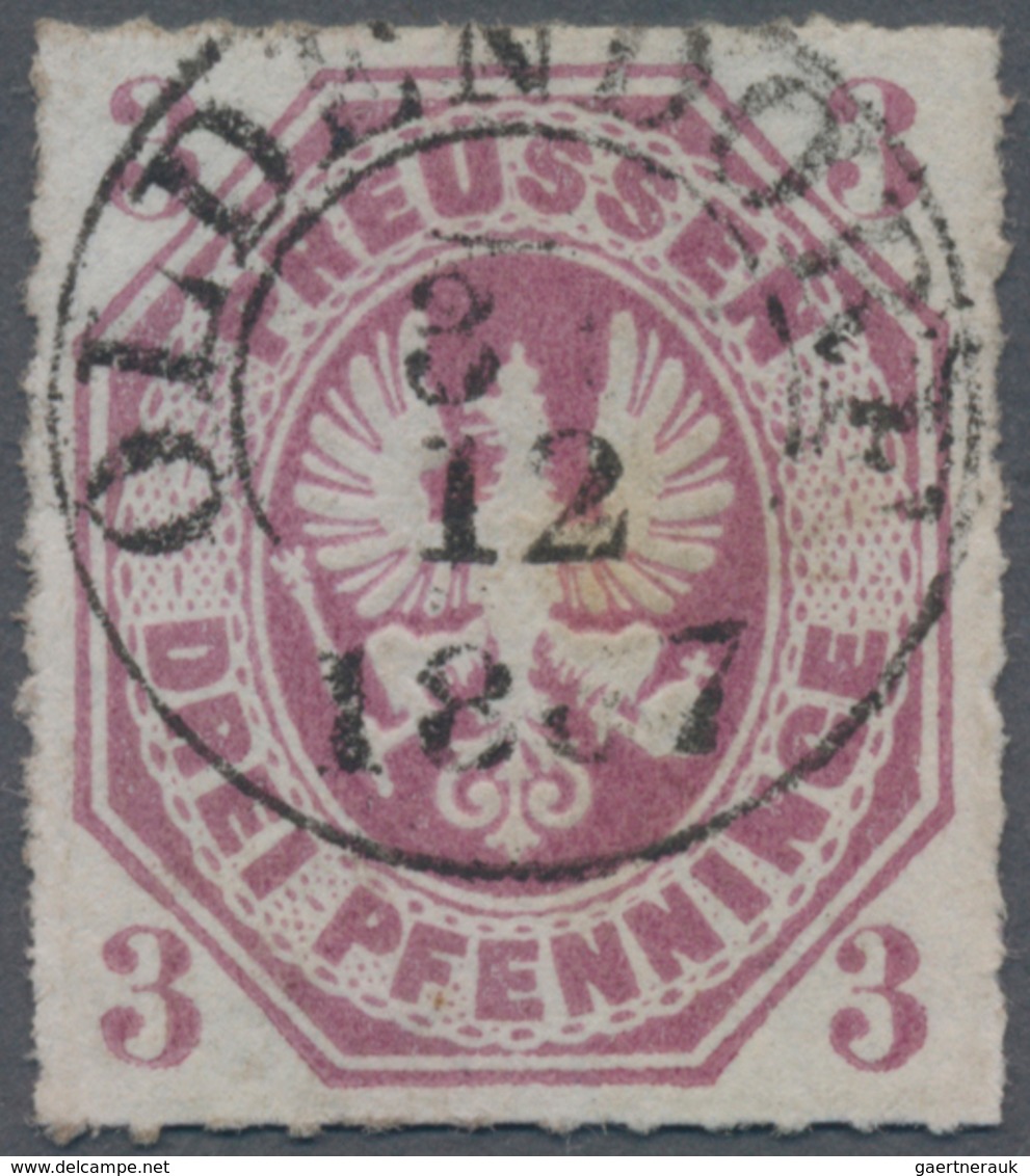 Preußen - Marken Und Briefe: 1867, 3 Pfg. Graulila, Farbfrisches Exemplar Mit Allseits Gutem Durchst - Andere & Zonder Classificatie
