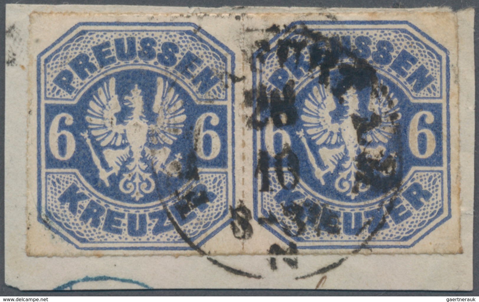 Preußen - Marken Und Briefe: 1867, 6 Kr. Mittelblau, Farbintensives Waagerechtes Paar In Gutem Durch - Sonstige & Ohne Zuordnung