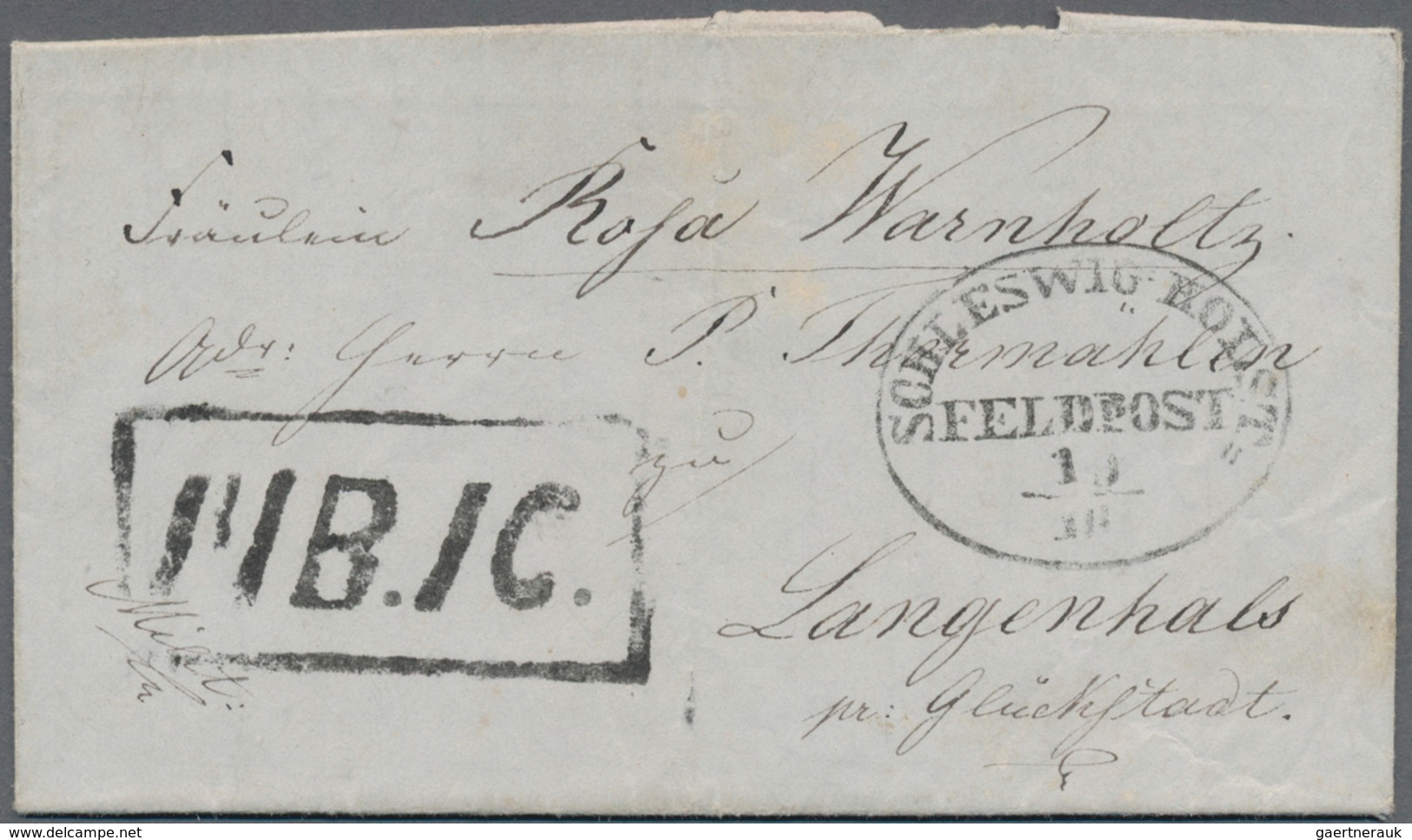 Schleswig-Holstein - Feldpost: 1850, Kompletter Feldpostbrief Mit Ovalstempel SCHLESWIG-HOLST. FELDP - Schleswig-Holstein