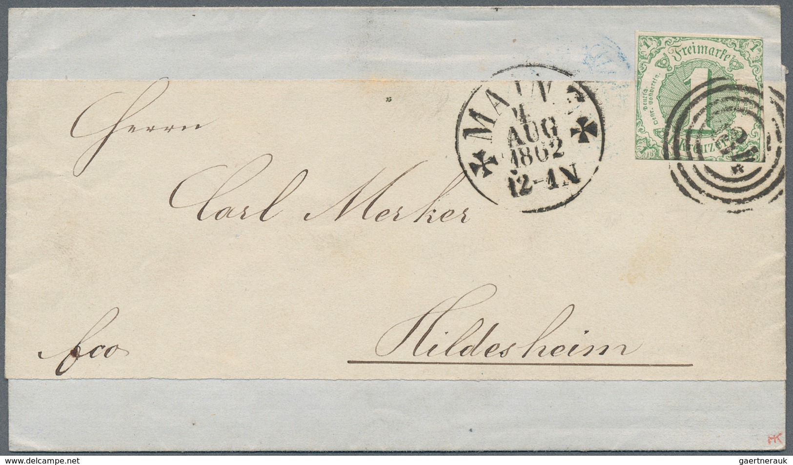 Thurn & Taxis - Marken Und Briefe: 1862, 1 Kr. Grün, Seltene Einzelfrankatur Auf Streifband, NS "134 - Other & Unclassified