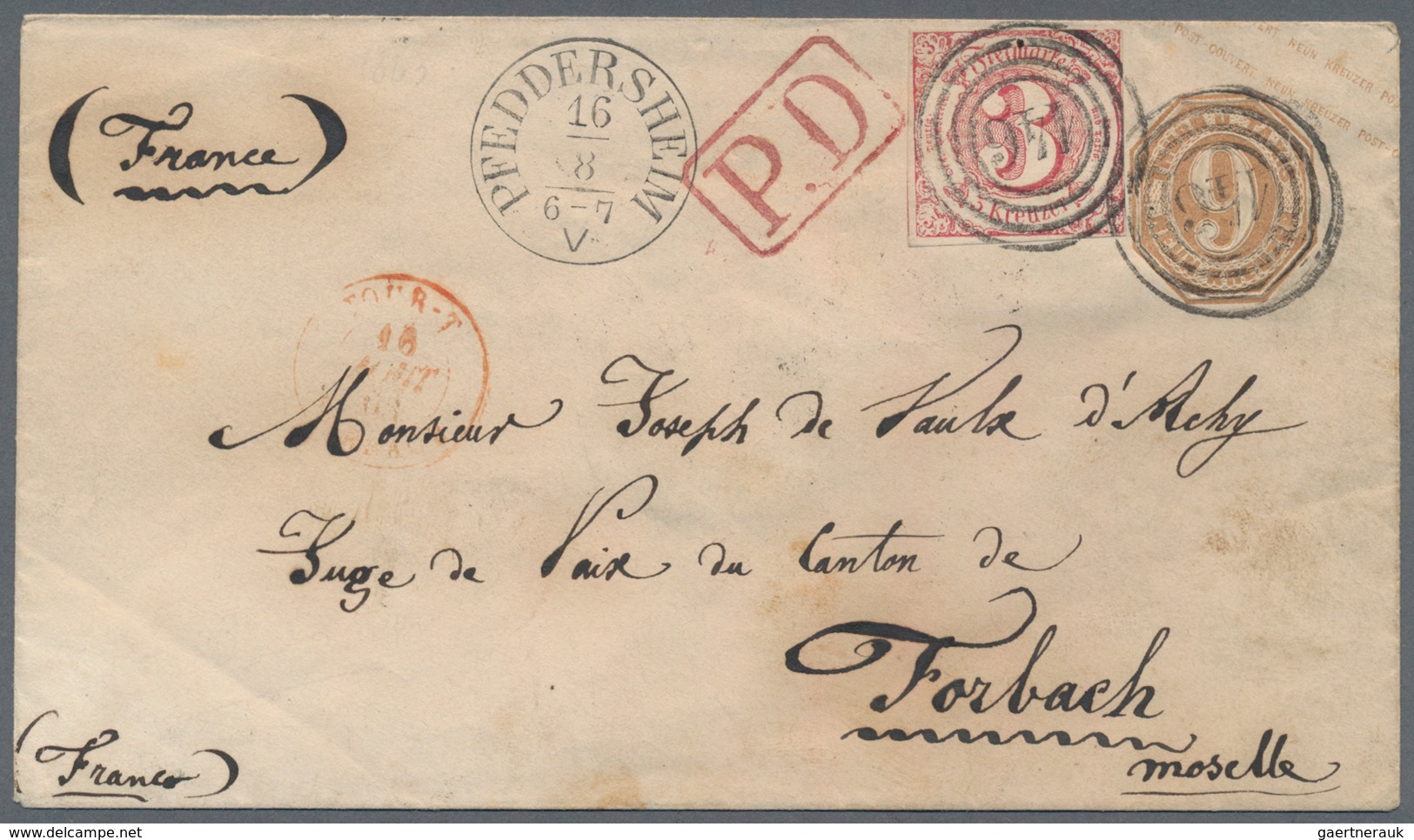 Thurn & Taxis - Marken Und Briefe: 1862-1866 (Markenausgabe), 12 Kreuzer Frankatur, Bestehend Aus Ga - Andere & Zonder Classificatie
