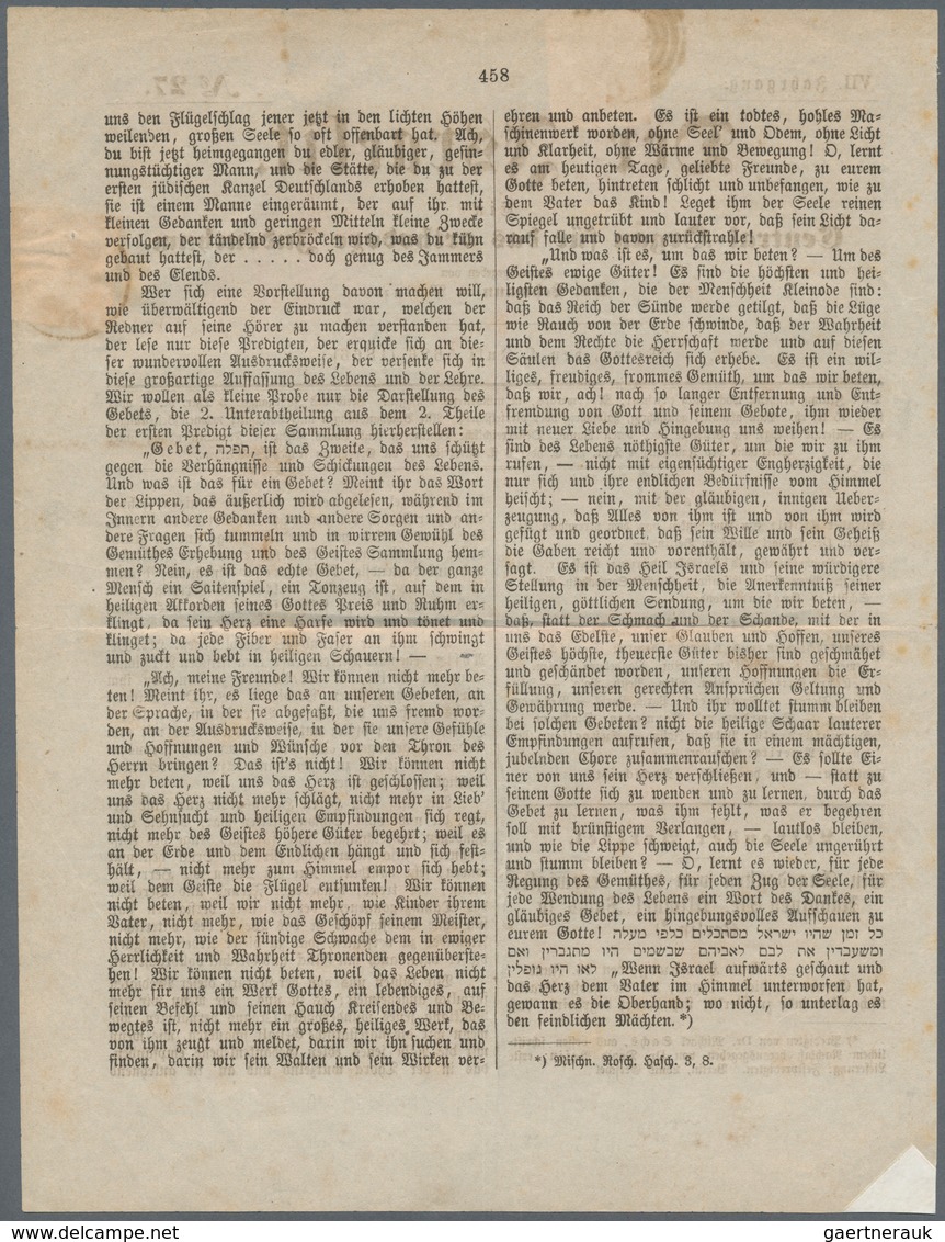 Thurn & Taxis - Ganzsachenausschnitte: 1866, 2 Kr. Gelb, Viereckig Geschnitten Auf Titelblatt Der Ze - Andere & Zonder Classificatie