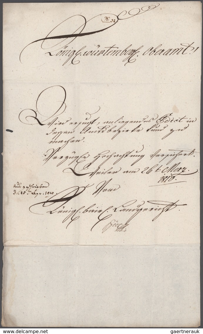 Württemberg - Vorphilatelie: 1810, "WEILER.R.3" Schwarzer Einzeiler + "P.P." Auf Komplettem Faltbrie - Prephilately