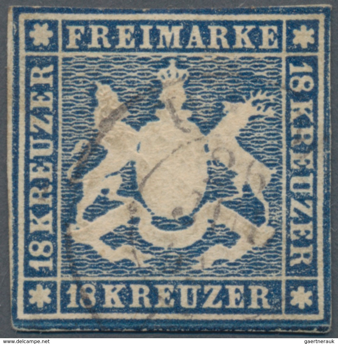 Württemberg - Marken Und Briefe: 1860, 18 Kreuzer Sauber Gestempelt, Vollrandig Und Farbfrisch, Etwa - Andere & Zonder Classificatie