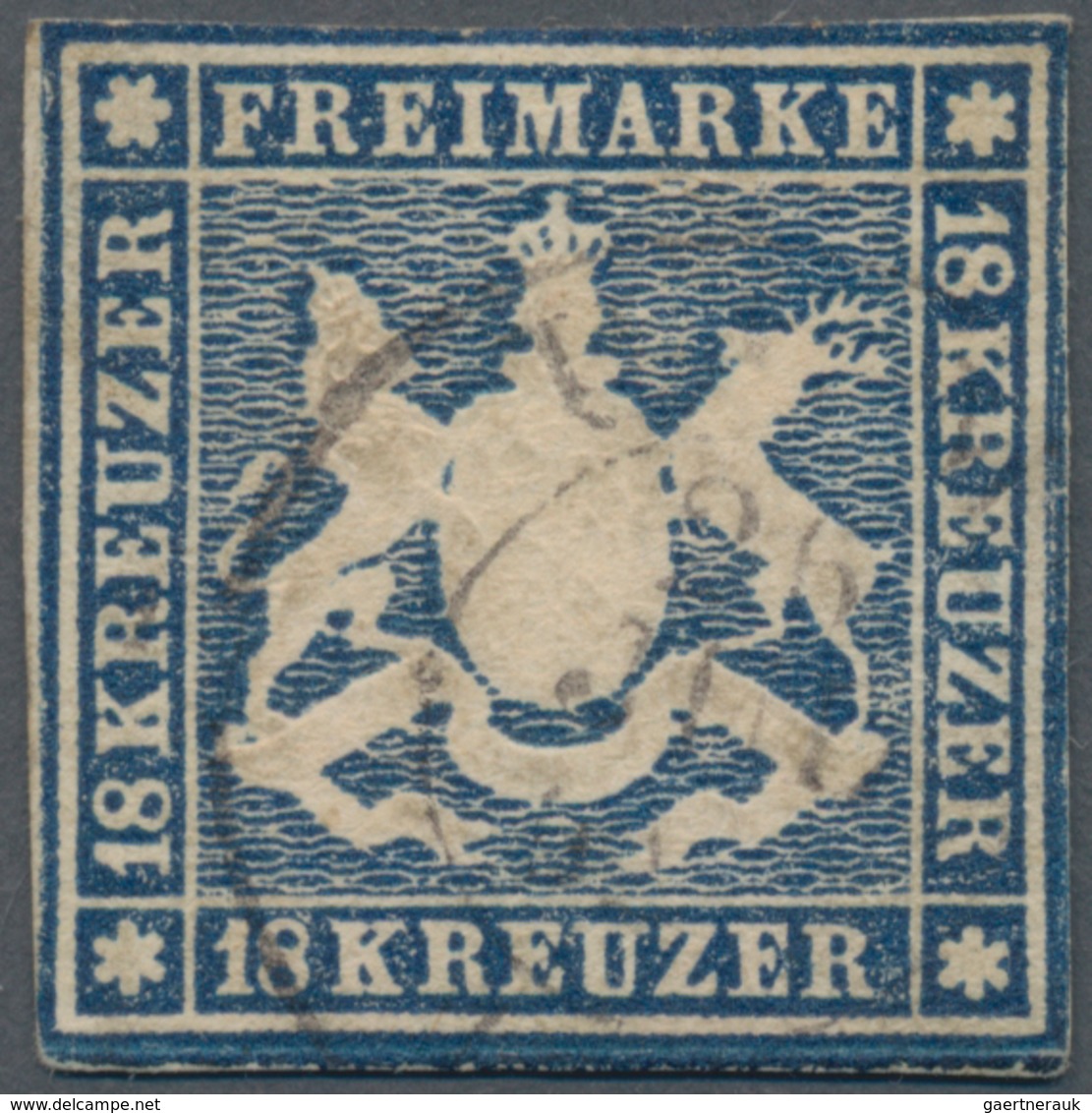 Württemberg - Marken Und Briefe: 1860, 18 Kreuzer Sauber Gestempelt, Vollrandig Und Farbfrisch, Etwa - Sonstige & Ohne Zuordnung