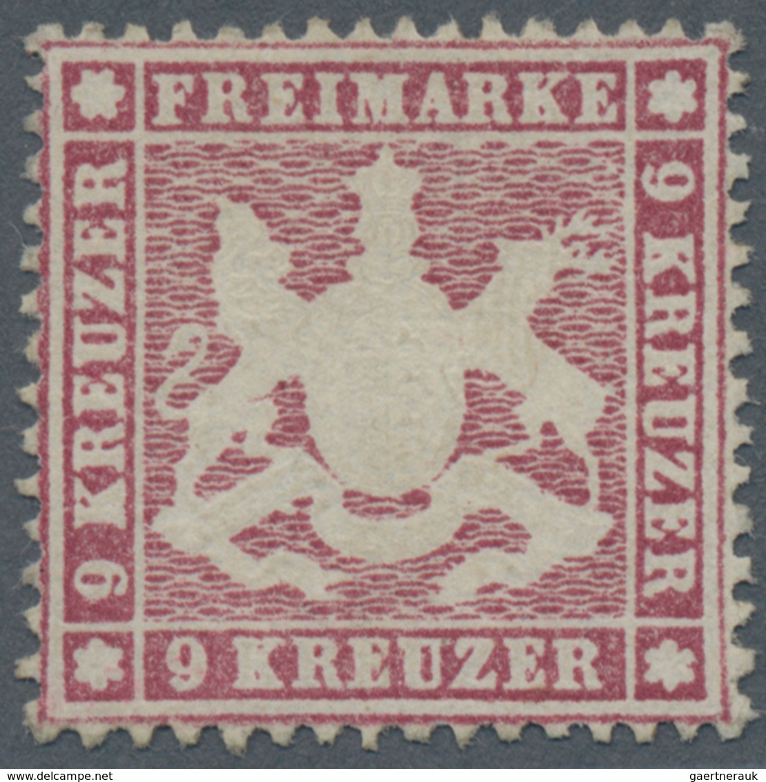 Württemberg - Marken Und Briefe: 1861, Wappen 9 Kr. Lilarot, Dünnes Papier Eng Gezähnt Ungebraucht O - Andere & Zonder Classificatie