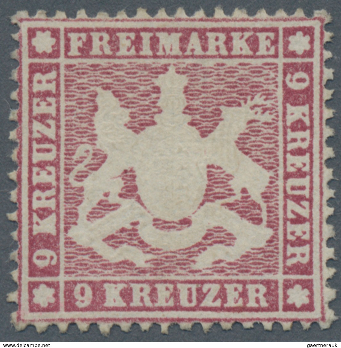 Württemberg - Marken Und Briefe: 1861, Wappen 9 Kr. Lilarot, Dünnes Papier Eng Gezähnt Ungebraucht O - Sonstige & Ohne Zuordnung