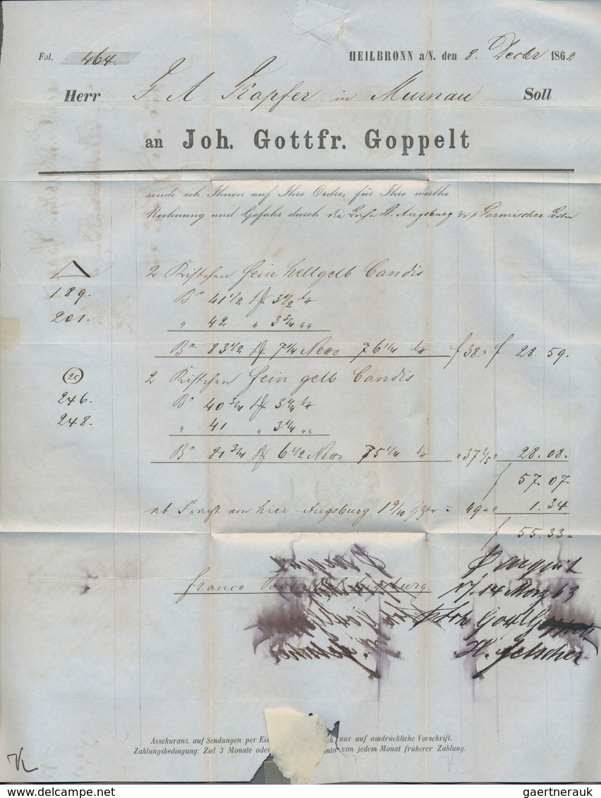 Württemberg - Marken Und Briefe: 1862, 9 Kr Lilarot, Gut Gezähnt Und Zentriert, Als Einzelfrankatur - Sonstige & Ohne Zuordnung