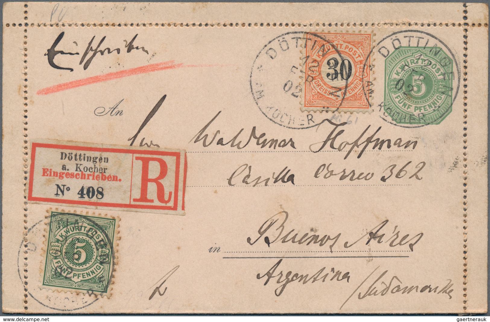 Württemberg - Ganzsachen: 1874-1902 Drei Bessere Ganzsachen, Dabei Korrespondenz-Karte Zu 1 Kr. Von - Sonstige & Ohne Zuordnung