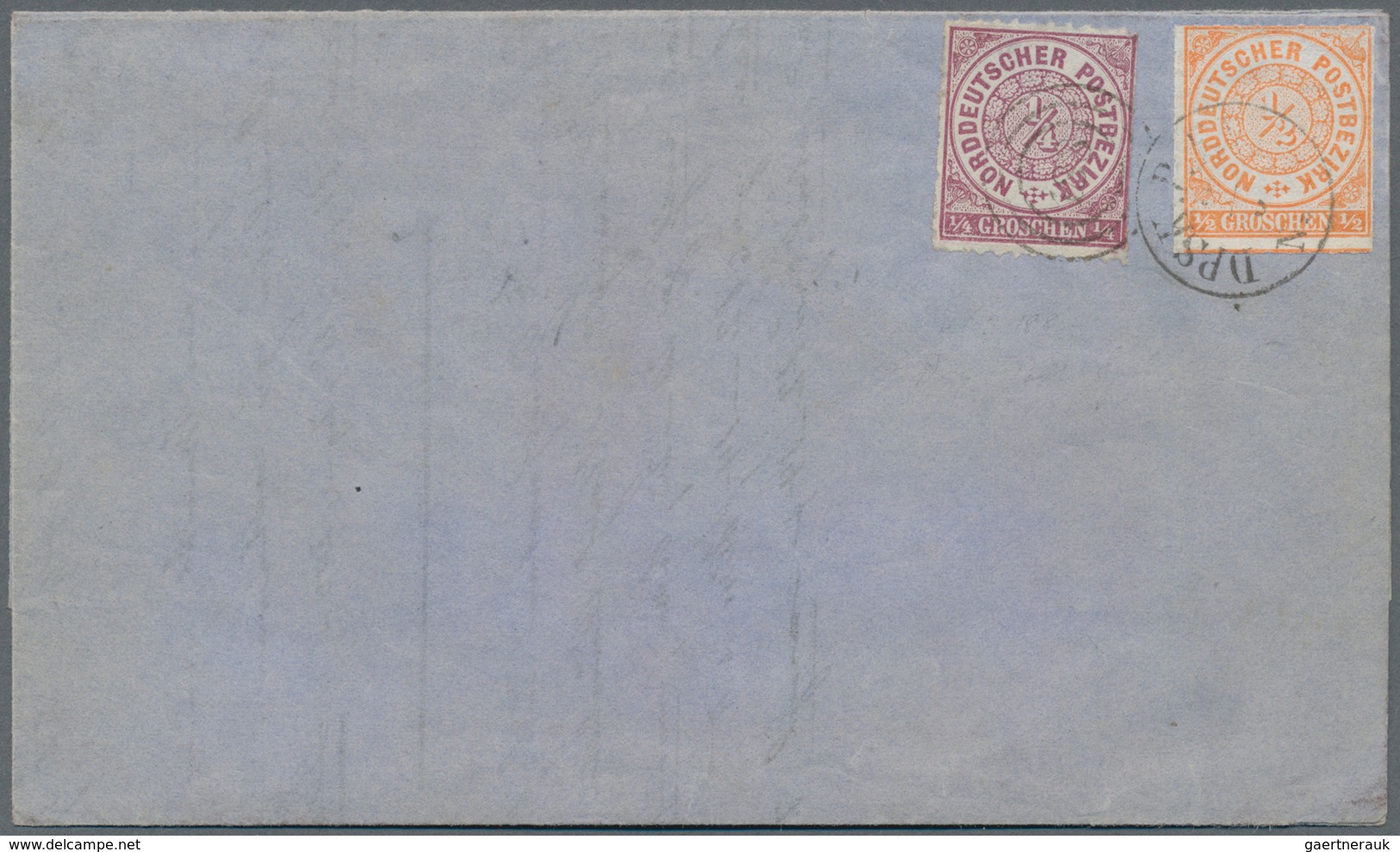 Norddeutscher Bund - Marken Und Briefe: 1868, NDP ¼ Gr. Violett Und ½ Gr. Orange, Beide Durchstochen - Otros & Sin Clasificación