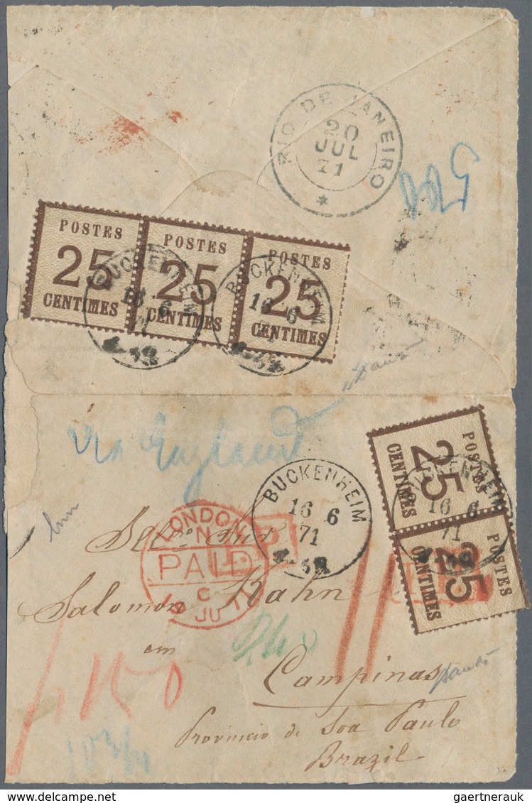Norddeutscher Bund - Marken Und Briefe: 1870 Destination BRASILIEN: Kleiner Briefumschlag Von Bucken - Other & Unclassified