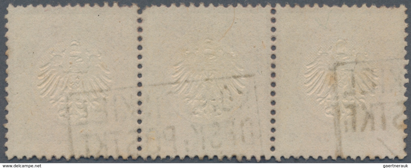 Deutsches Reich - Brustschild: 1872, Kleiner Schild ¼ Gr Grauviolett Im Dreierstreifen Mit Ra3 "KORS - Unused Stamps