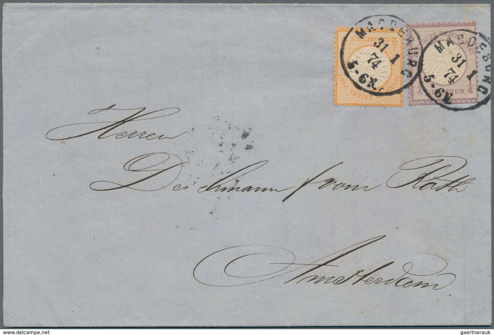 Deutsches Reich - Brustschild: 1872, Kleiner Schild ¼ Gr. Hellviolett Und Großer Schild ½ Gr Orange - Unused Stamps