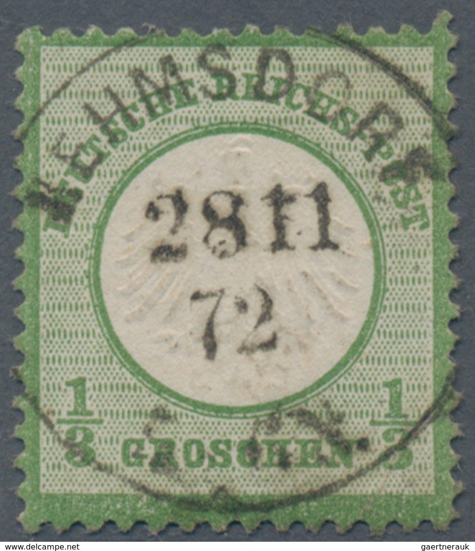 Deutsches Reich - Brustschild: 1872, 1/3 Groschen Smaragdgrün Kleiner Schild Mit Seltenem Stempel "R - Ungebraucht