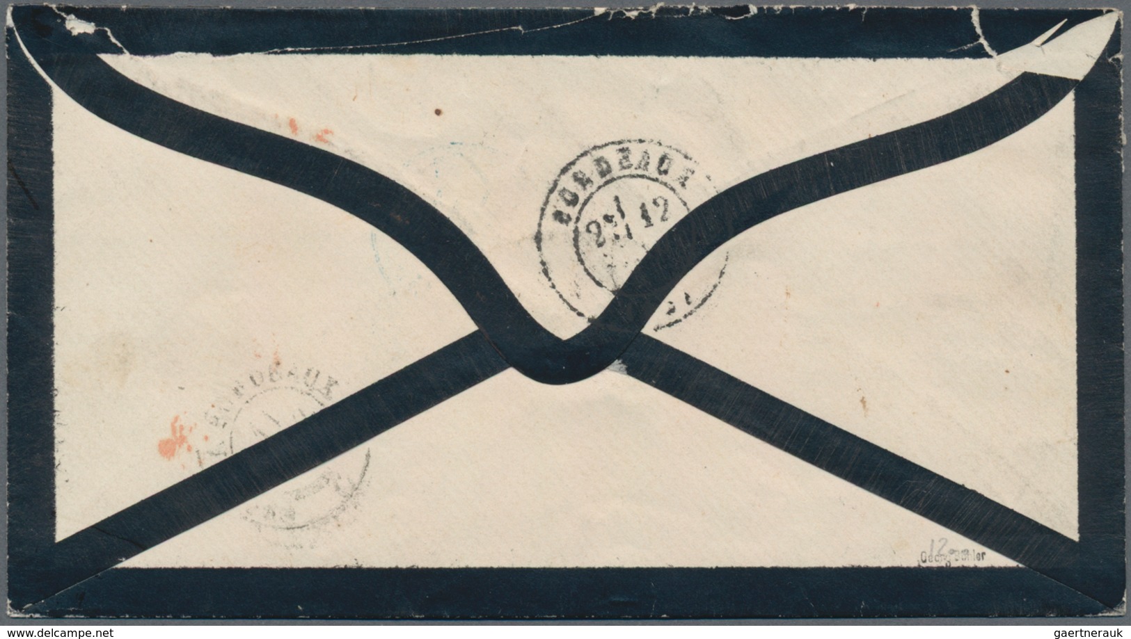 Deutsches Reich - Brustschild: 1872, Kleiner Schild 3x ½ Gr Orange Und 3x 1 Gr Rot Auf Trauer-Kuvert - Ungebraucht