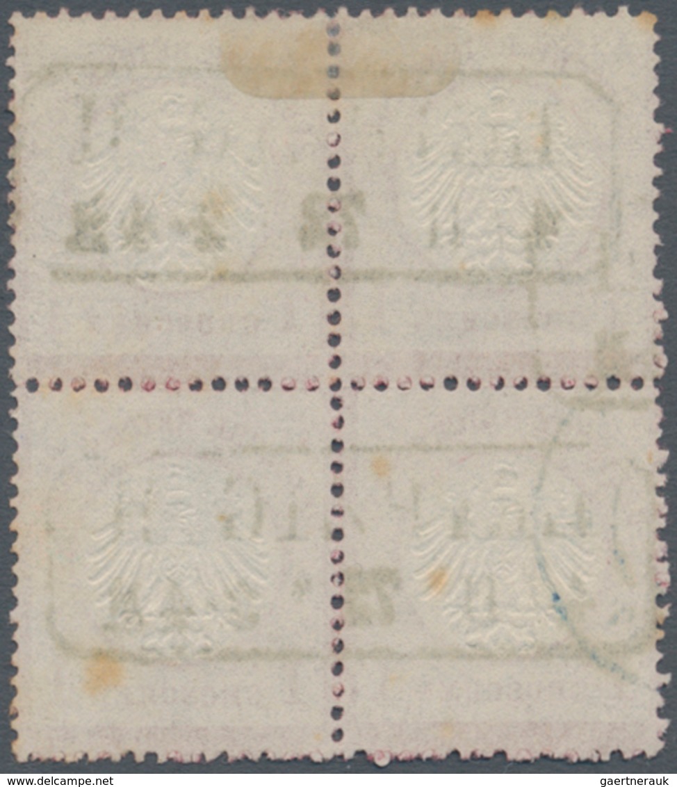 Deutsches Reich - Brustschild: 1872, Kleiner Schild 1 Gr. Karmin Im Viererblock Mit Ra2 "LEIPZIG II - Unused Stamps