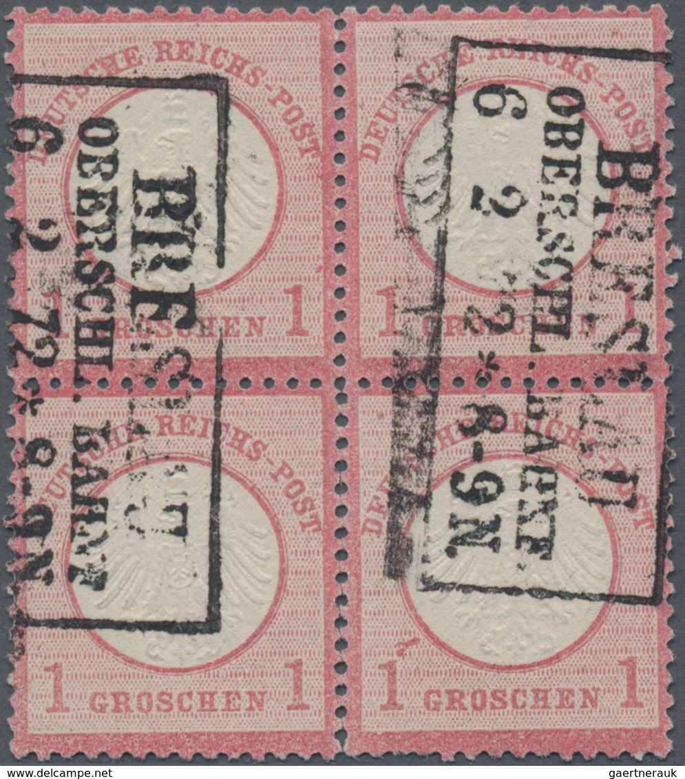 Deutsches Reich - Brustschild: 1872, Kleiner Schild 1 Gr Karminrosa Im Viererblock Mit Ra3 "BRESLAU - Unused Stamps