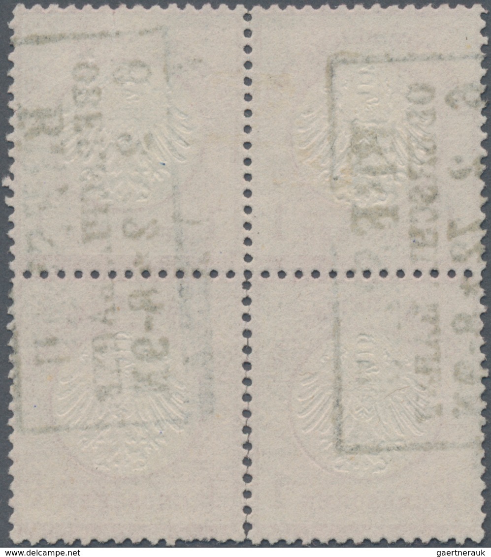 Deutsches Reich - Brustschild: 1872, Kleiner Schild 1 Gr Karminrosa Im Viererblock Mit Ra3 "BRESLAU - Ongebruikt