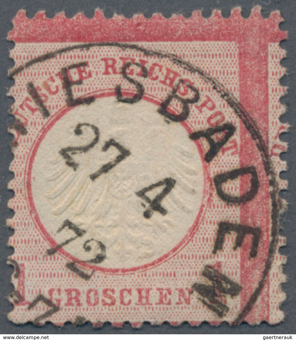 Deutsches Reich - Brustschild: 1872, Kleiner Schild 1 Gr. Karmin Mit Starker Senkrechter Verzähnung - Ungebraucht