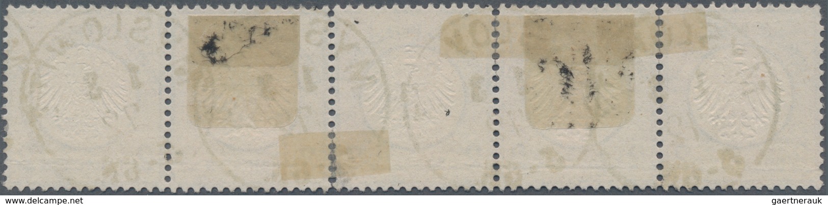 Deutsches Reich - Brustschild: 1872, Kleiner Schild 2 Gr Ultramarin Im Waagrechten Fünferstreifen Mi - Unused Stamps