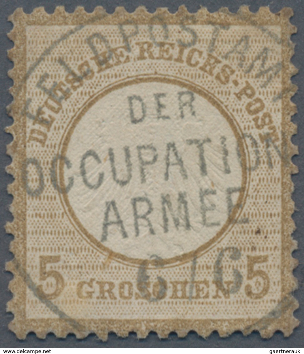 Deutsches Reich - Brustschild: 1872 Kleiner Schild 5 Gr Graubraun Mit Ideal-K1 "FELDPOSTAMT DER OCCU - Unused Stamps