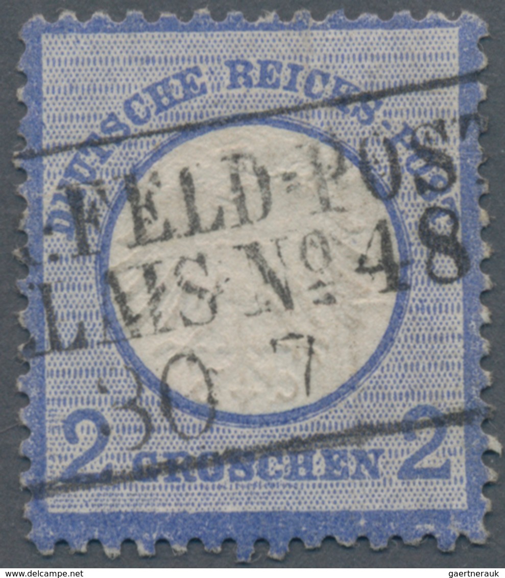 Deutsches Reich - Brustschild: 1872, Kleiner Schild 2 Gr Blau Mit Ra3 "K:PR:FELD-POST-RELAIS No.48 3 - Unused Stamps