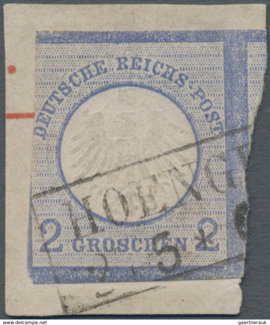 Deutsches Reich - Brustschild: 1872, 2 Gr. Grauultramarin Kleiner Schild UNGEZÄHNT, Entwertet Mit Zw - Unused Stamps