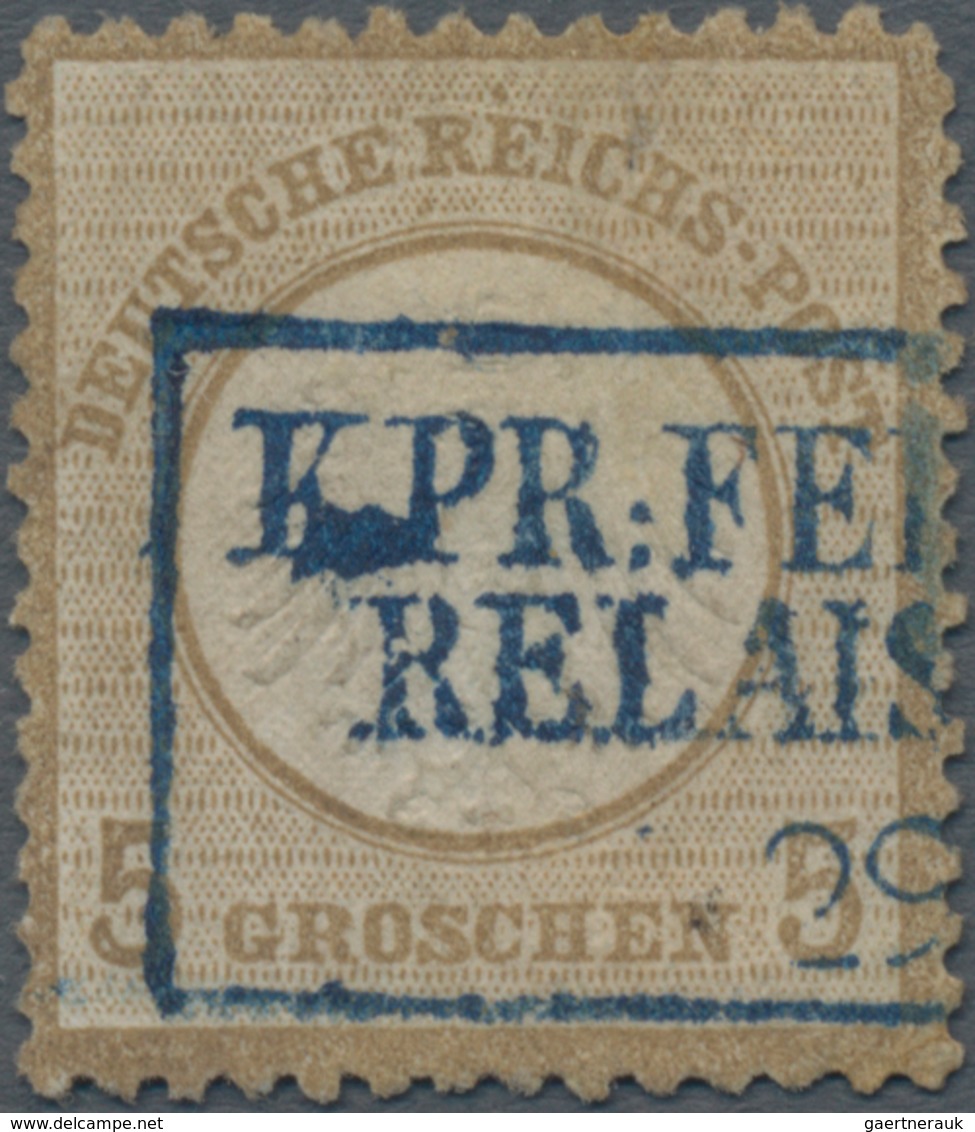 Deutsches Reich - Brustschild: 1872, Kleiner Schild 5 Gr Ockerbraun Mit Blauem Ra3 "K:PR:FELD-POST-R - Unused Stamps