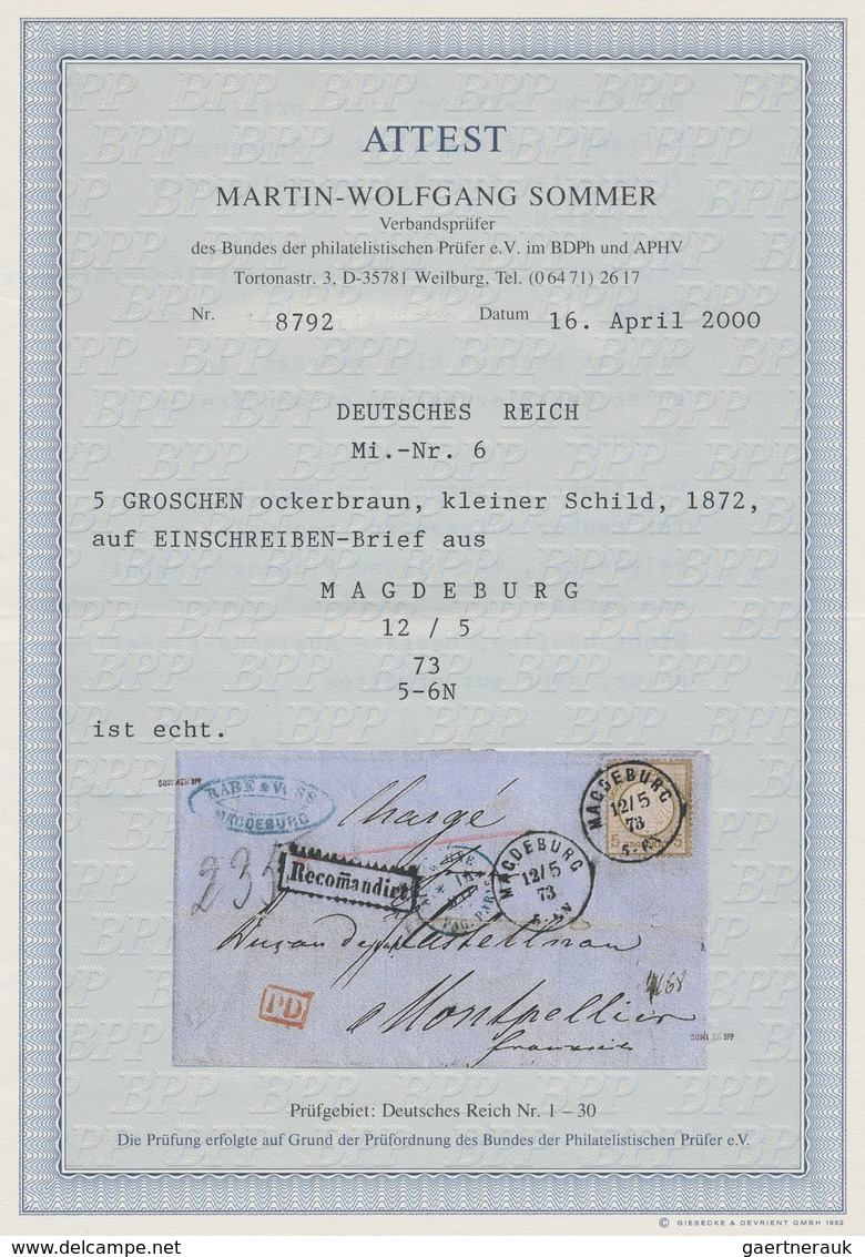 Deutsches Reich - Brustschild: 1872, Freimarke 5 Gr Graubraun Mit Kleinem Schild Auf R-Brief Nach Mo - Unused Stamps