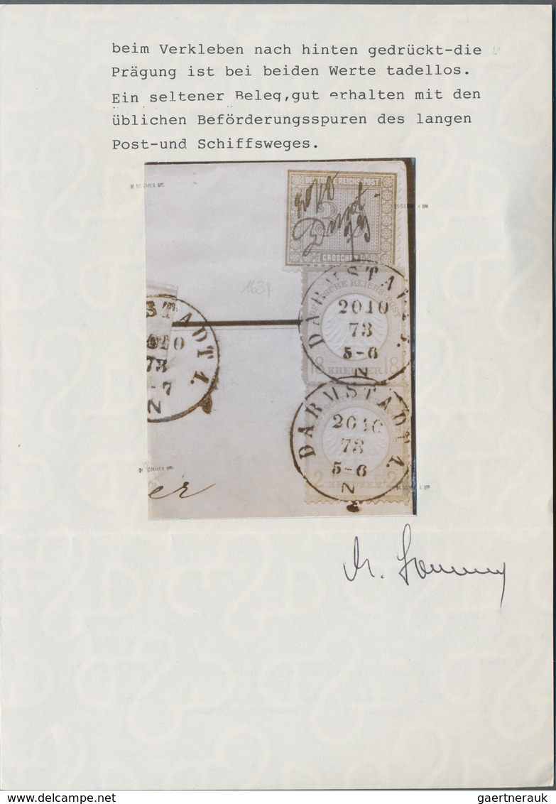 Deutsches Reich - Brustschild: 1873, ÜBERSEE-PAKET Mit Regulärer WÄHRUNGS-MISCHFRANKATUR Innendienst - Unused Stamps