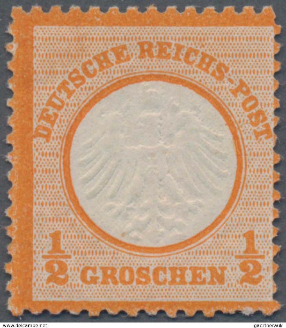 Deutsches Reich - Brustschild: 1872, Kleiner Brustschild 1/2 Kreuzer Orange, Sauber Ungebraucht Mit - Ungebraucht