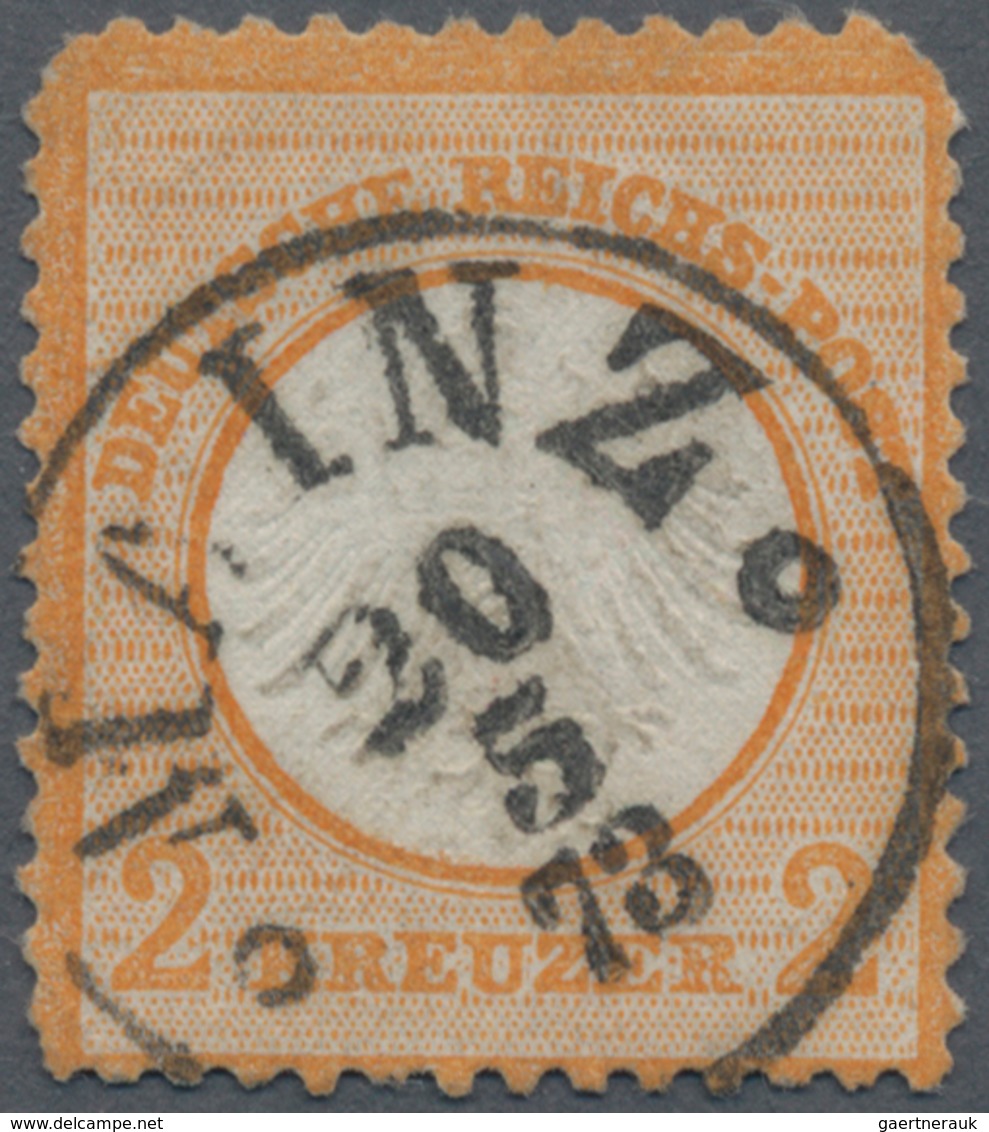 Deutsches Reich - Brustschild: 1872 Kleiner Schild 2 Kr Orange Mit Taxis-K1 " MAINZ 20 5 73" M. Krei - Ungebraucht