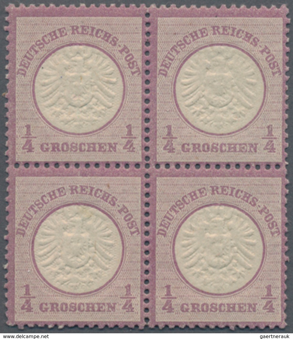 Deutsches Reich - Brustschild: 1872, Großer Schild ¼ Gr Violett Als Farbfrischer, Gut Gezähnter Und - Ungebraucht