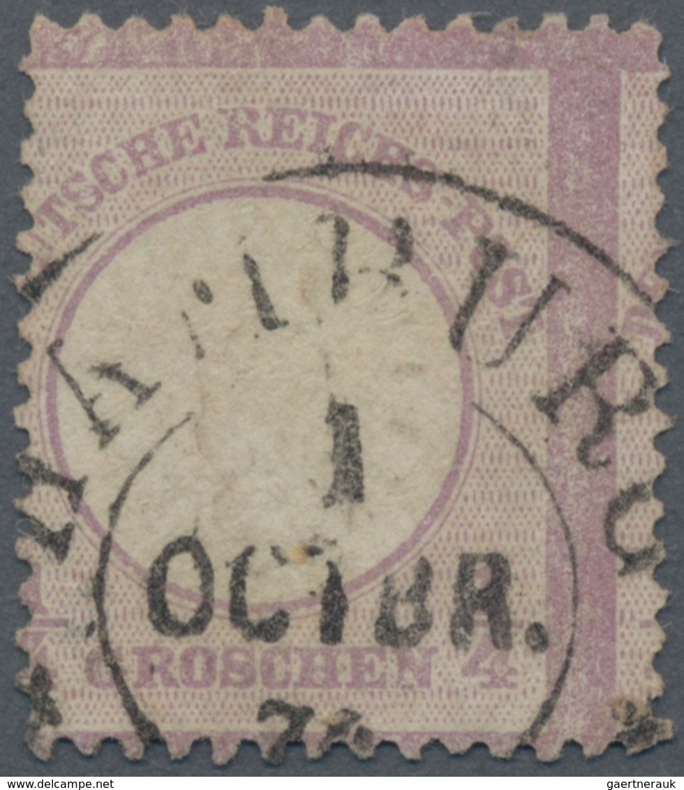 Deutsches Reich - Brustschild: 1872, Großer Schild ¼ Gr. Grauviolett Mit Starker Senkrechter Verzähn - Unused Stamps