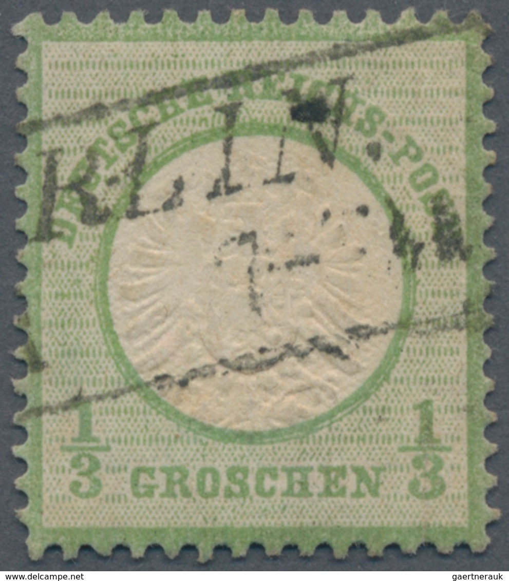 Deutsches Reich - Brustschild: 1872, Großer Schild 1/3 Gr. Grün Mit Hofpostamts-KURSIV-Ra2 "BERLIN . - Unused Stamps