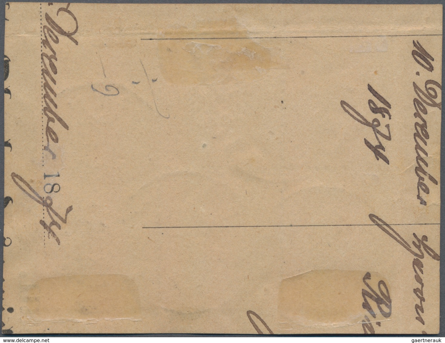 Deutsches Reich - Brustschild: 1872 Großer Schild 1/3 Gr. Grün Sechserblock(!) Auf Briefstück Mit K1 - Ungebraucht