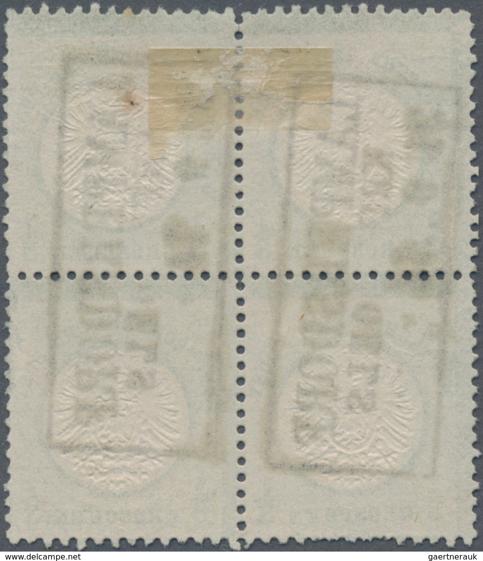 Deutsches Reich - Brustschild: 1872, Großer Schild 1/3 Gr Hellgrün Als Viererblock Mit Ra3 "LAMPERSD - Unused Stamps