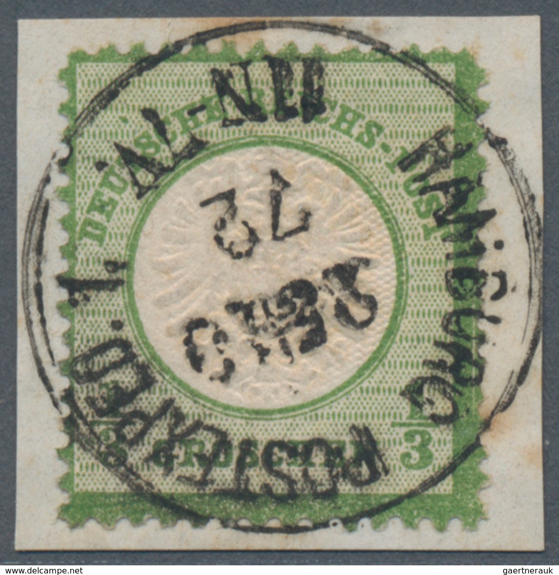 Deutsches Reich - Brustschild: 1872, 1/3 Gr. Dunkelgrün Großer Schild, Zentrisch Gestempelt Auf Brie - Unused Stamps