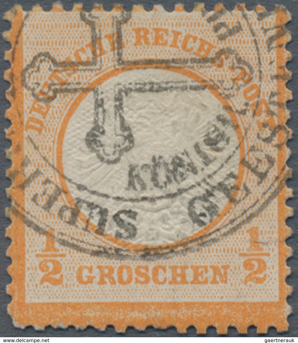 Deutsches Reich - Brustschild: 1872 Großer Schild ½ Gr. Orange Mit Seltenem KIRCHEN-SIEGELSTEMPEL "S - Unused Stamps