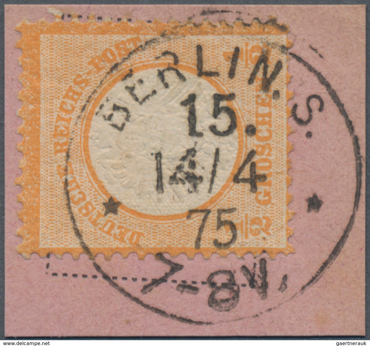 Deutsches Reich - Brustschild: 1872, Großer Schild ½ Gr. Orange Mit Sehr Seltenem Frühem Norm-K1 "BE - Unused Stamps