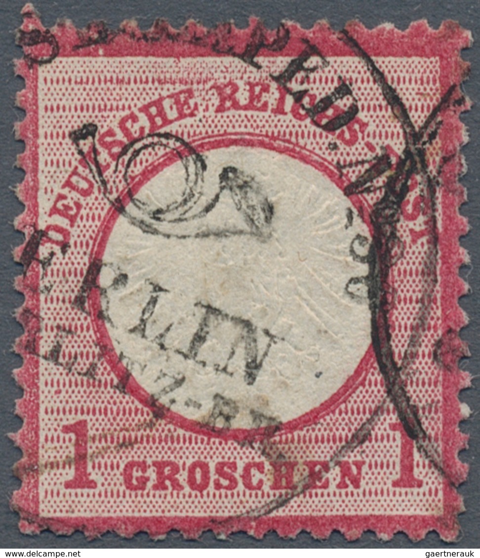 Deutsches Reich - Brustschild: 1872, Großer Schild 1 Gr. Rot Mit Sehr Seltenem Posthorn-Siegelstempe - Unused Stamps
