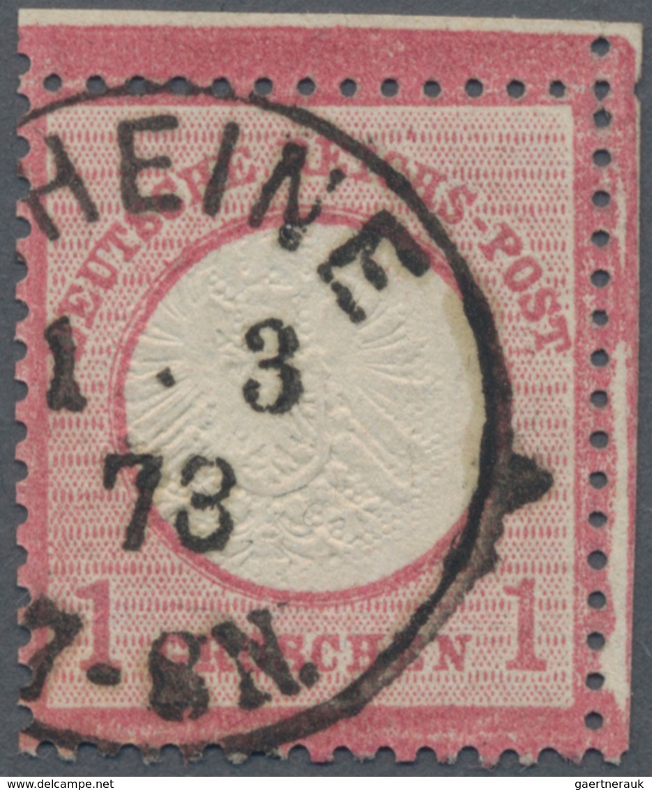 Deutsches Reich - Brustschild: 1872, Großer Schild 1Gr. Karmin Vom Rechtem Oberem Eckrand Und Platte - Ungebraucht