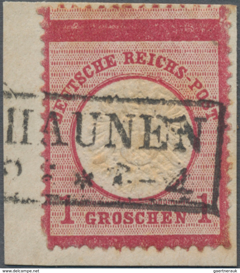 Deutsches Reich - Brustschild: 1872, Großer Schild 1 Gr. Karmin Mit Extrem Seltenem Über-Großformat - Unused Stamps