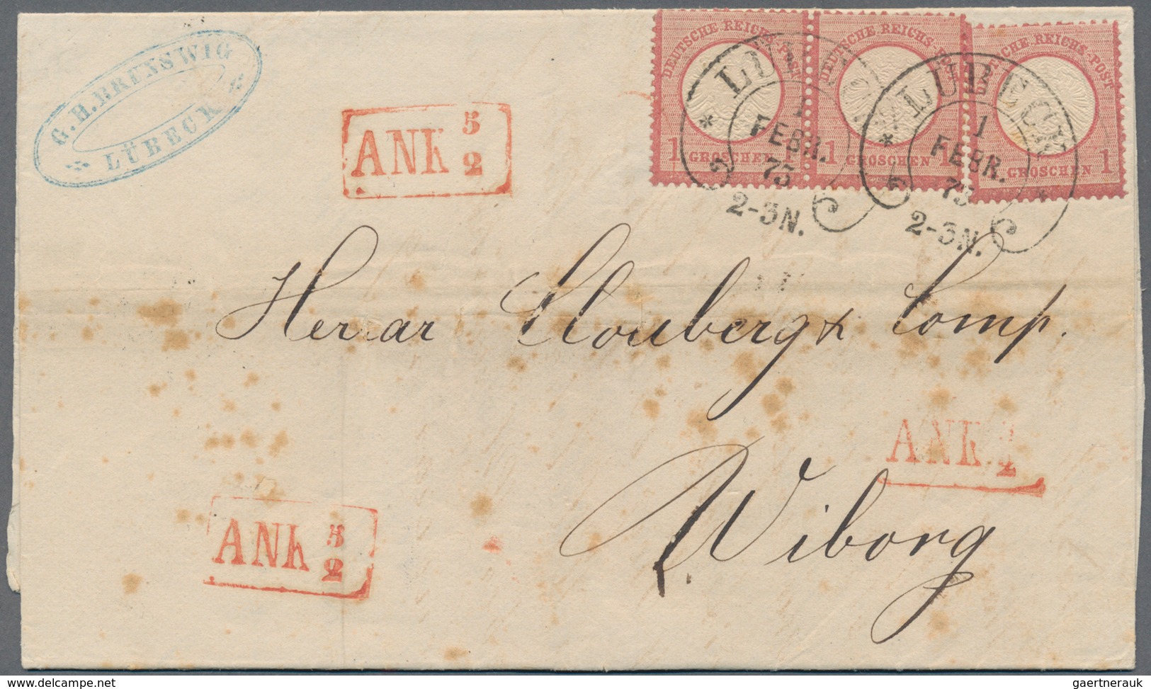 Deutsches Reich - Brustschild: 1873. MeF Mit 3x 1 Groschen (gr. Schild), Dabei 1 Waagrechtes Paar, A - Unused Stamps