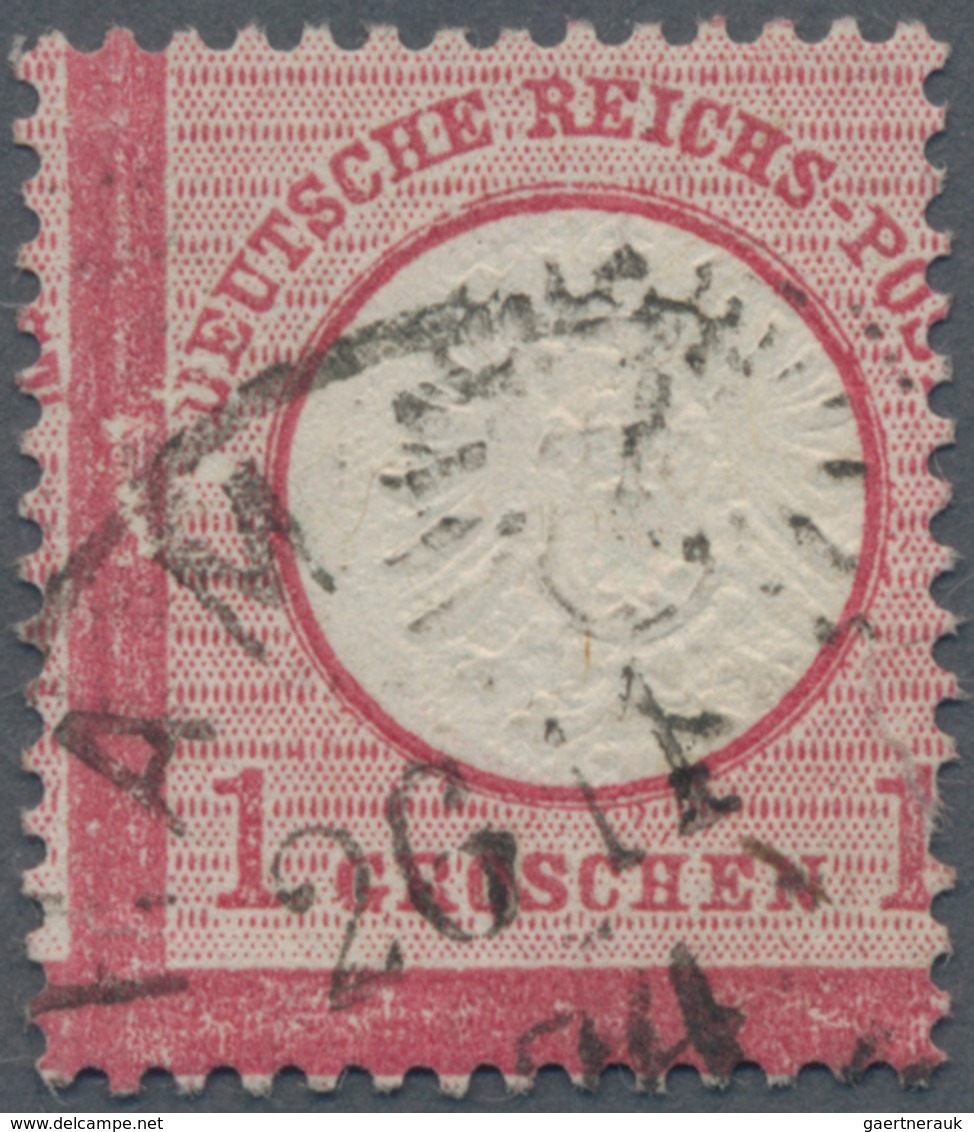 Deutsches Reich - Brustschild: 1872, Großer Schild 1 Gr. Karminrosa Mit Starker Senkrechter Verzähnu - Ungebraucht